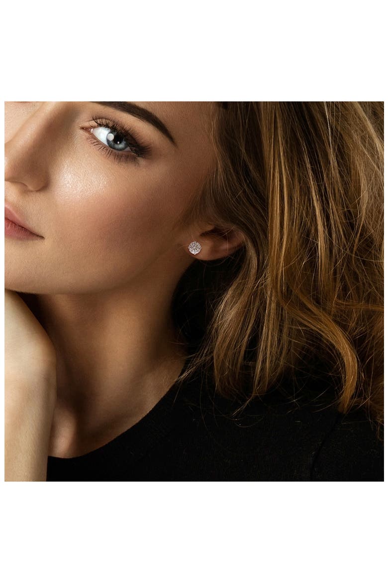 Sterling Silver Round Lab Grown Moissanite Stud Earrings, Alternate, color, SILVER