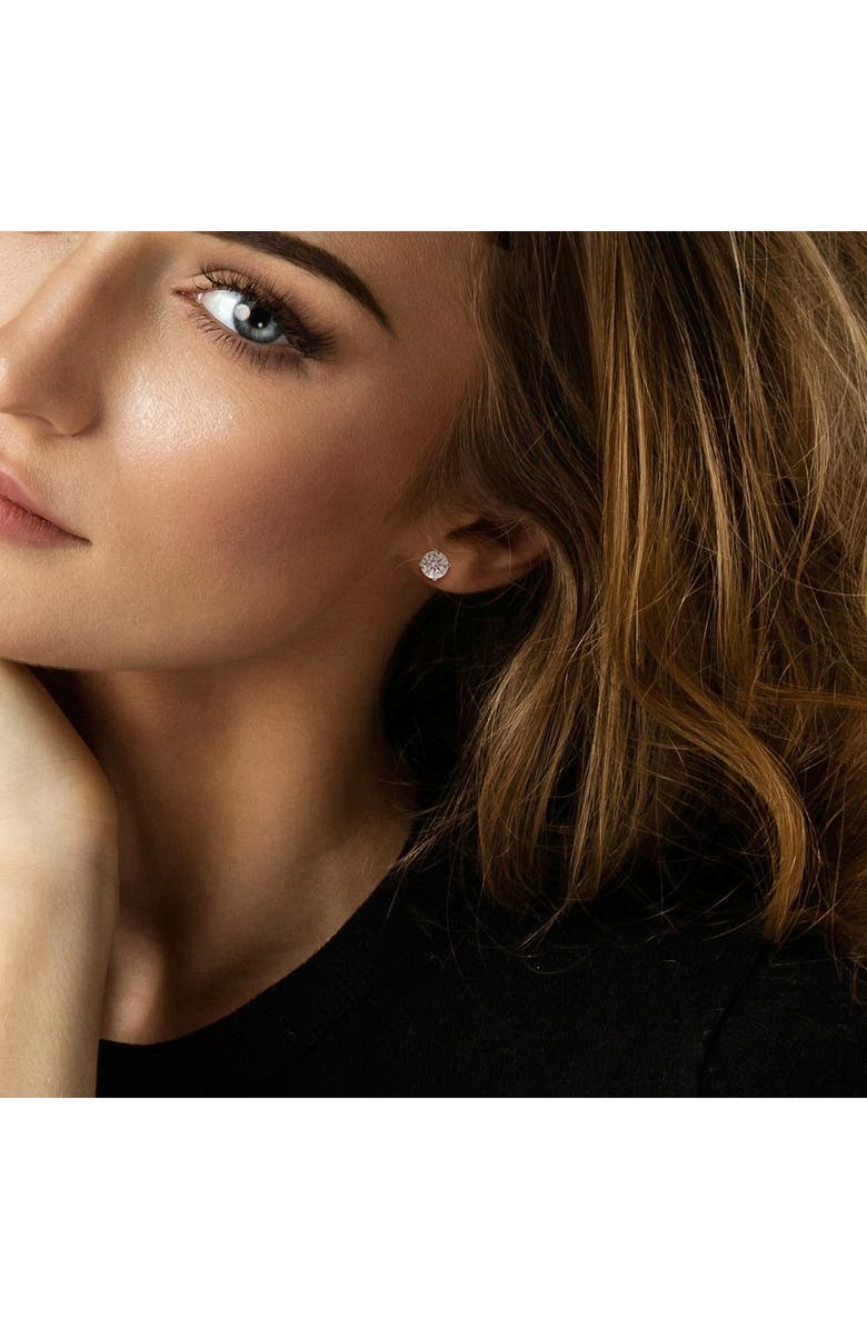 DELMAR Sterling Silver Round Lab Grown Moissanite Stud Earrings, Alternate, color, Silver