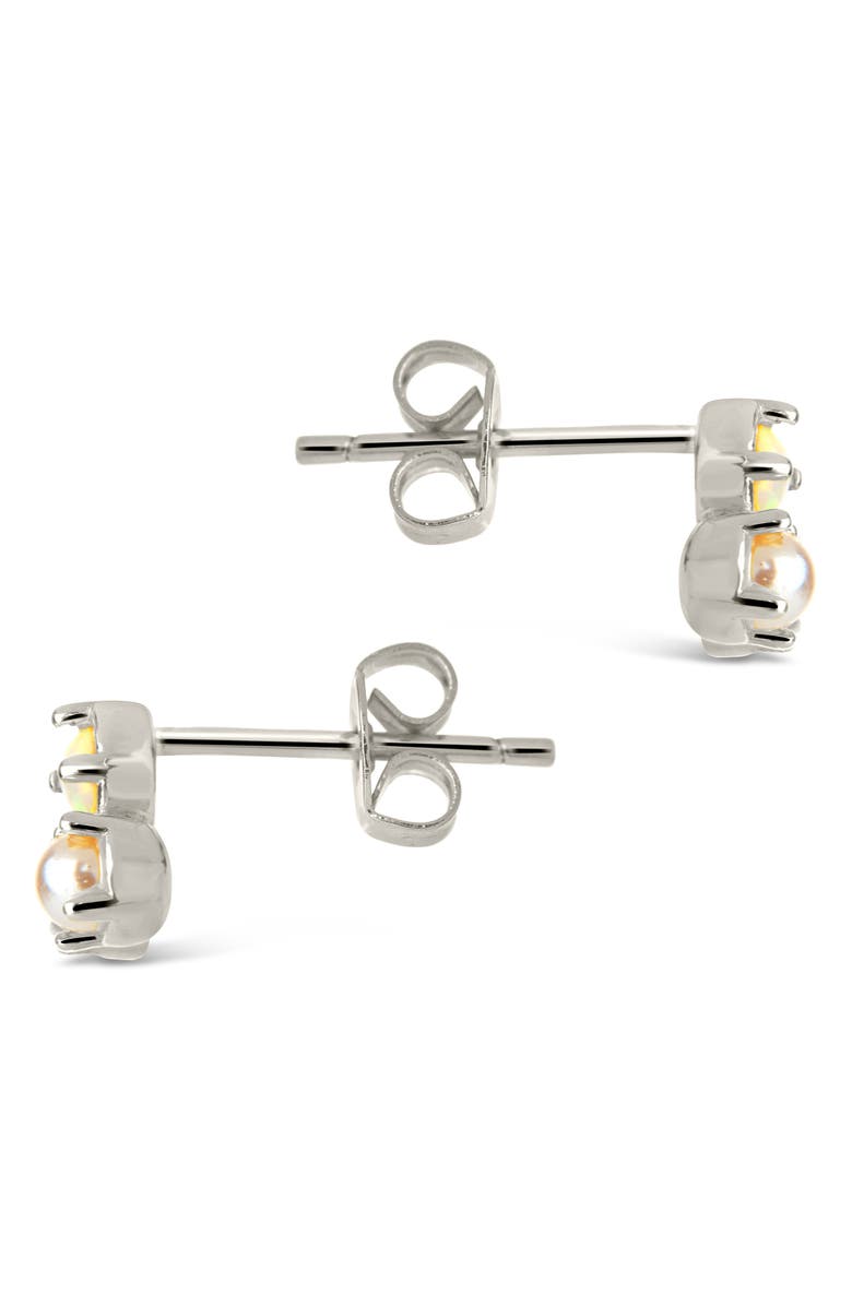 Sterling Forever Bermuda Imitation Pearl Stud Earrings, Alternate, color, Silver