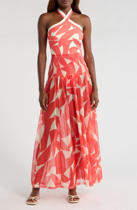 Smocked Cover-Up Maxi Skirt