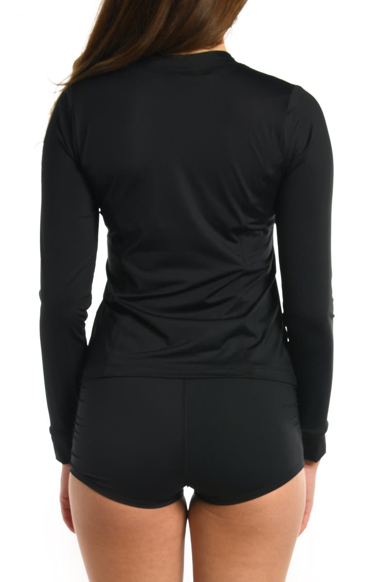 La Blanca Island Goddess Half-Zip Rashguard, Alternate, color, Black