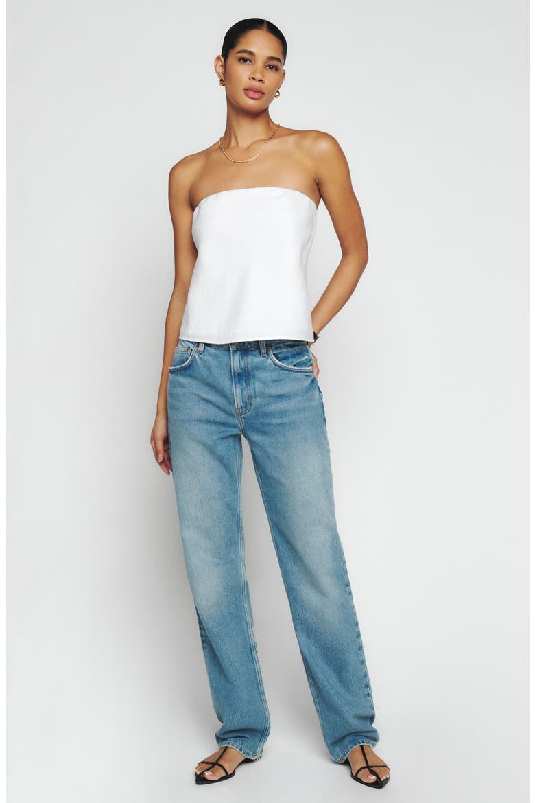 Spritz Linen Tube Top, Alternate, color, WHITE