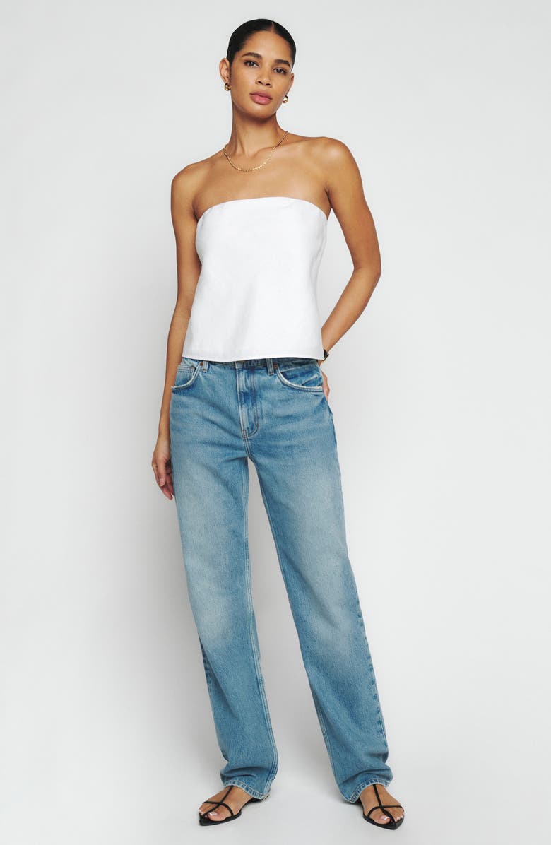 Reformation Spritz Linen Tube Top, Alternate, color, 