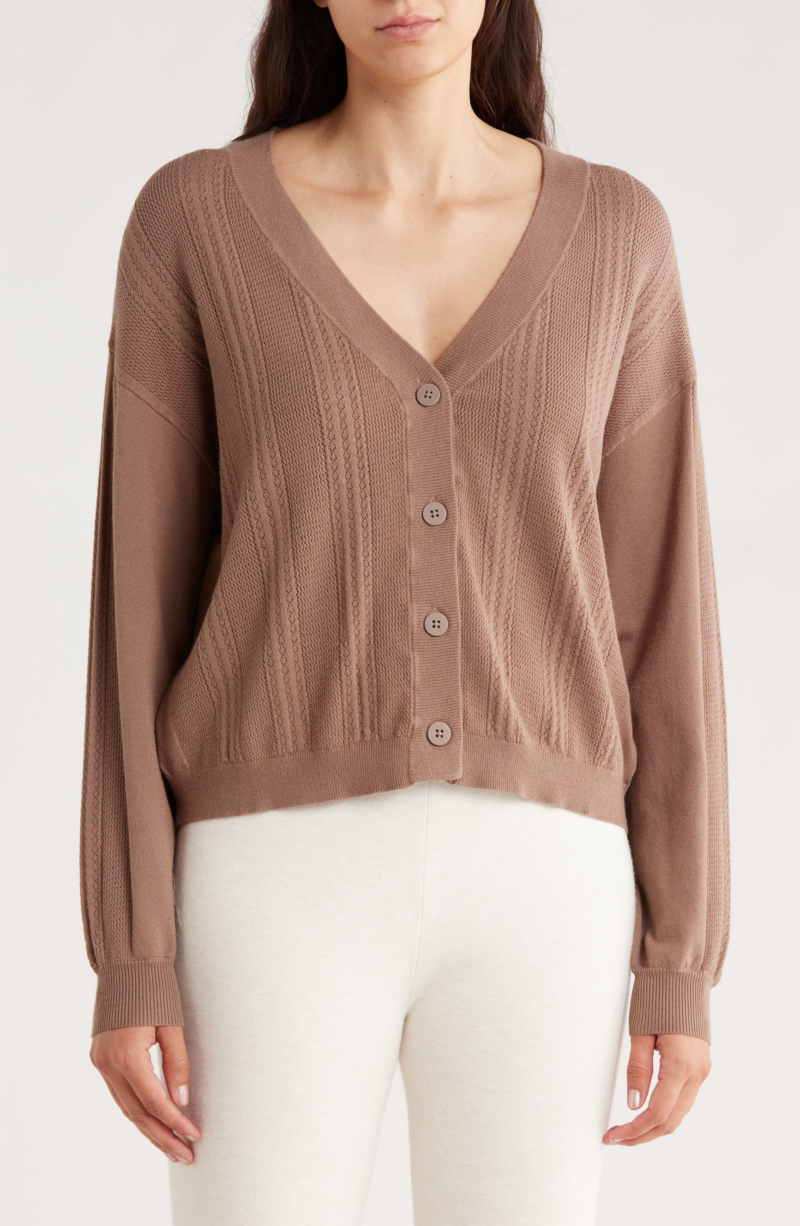 Splendid Cosett Pointelle V-Neck Cardigan