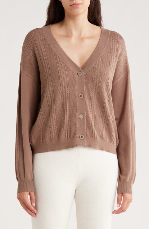 Cosett Pointelle V-Neck Cardigan