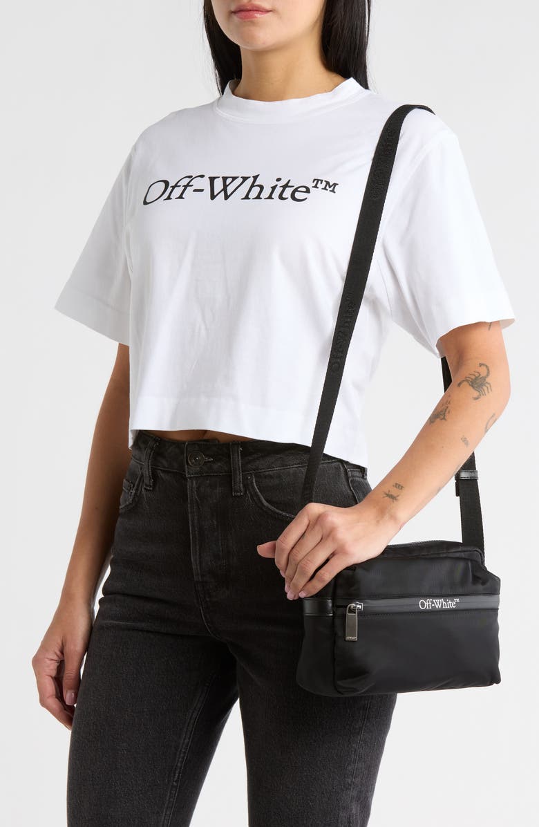 Off-White Outdoor Nylon Camera Bag, Alternate, color, Black