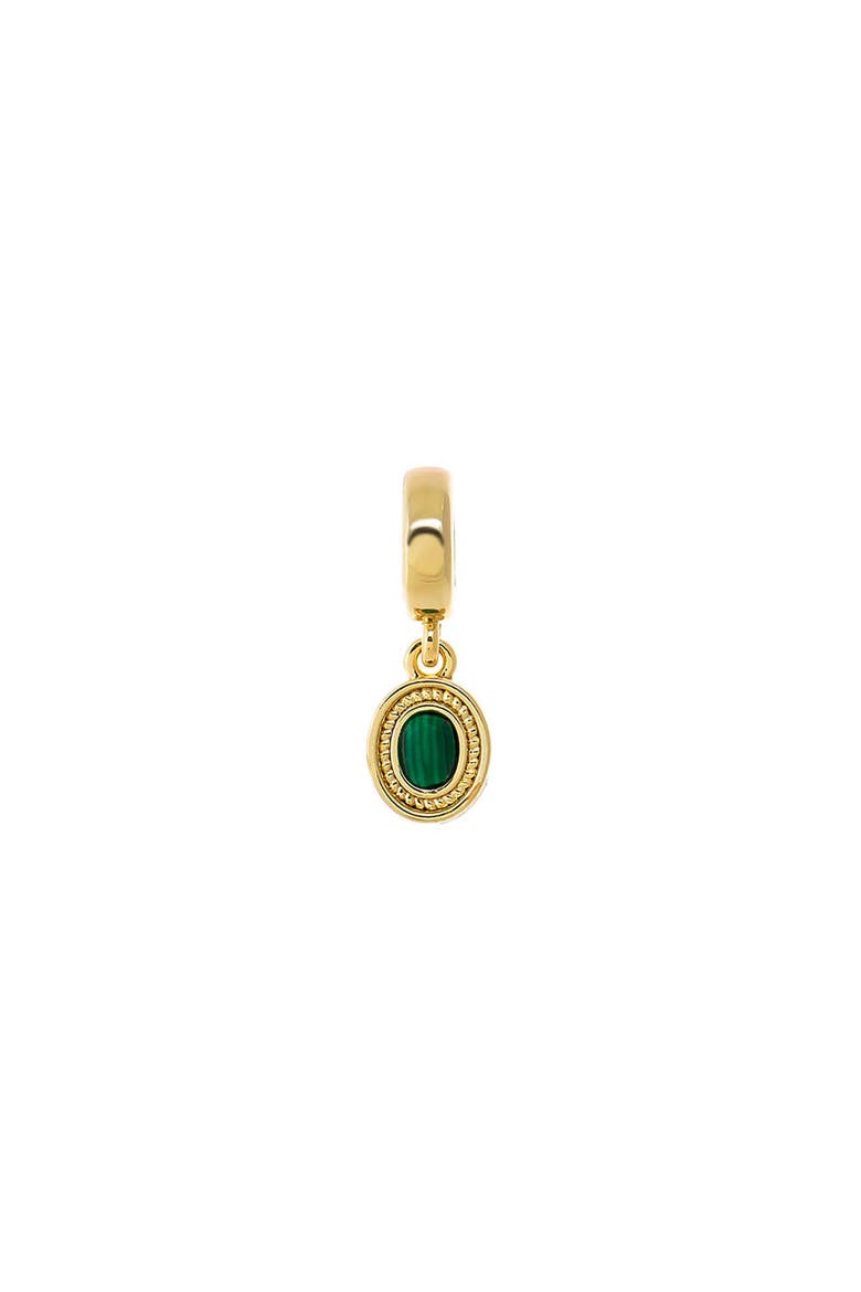 Malachite Stone Oval Charm, Main, color, Malachite