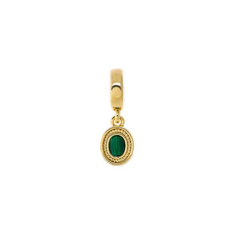 Malachite Stone Oval Charm