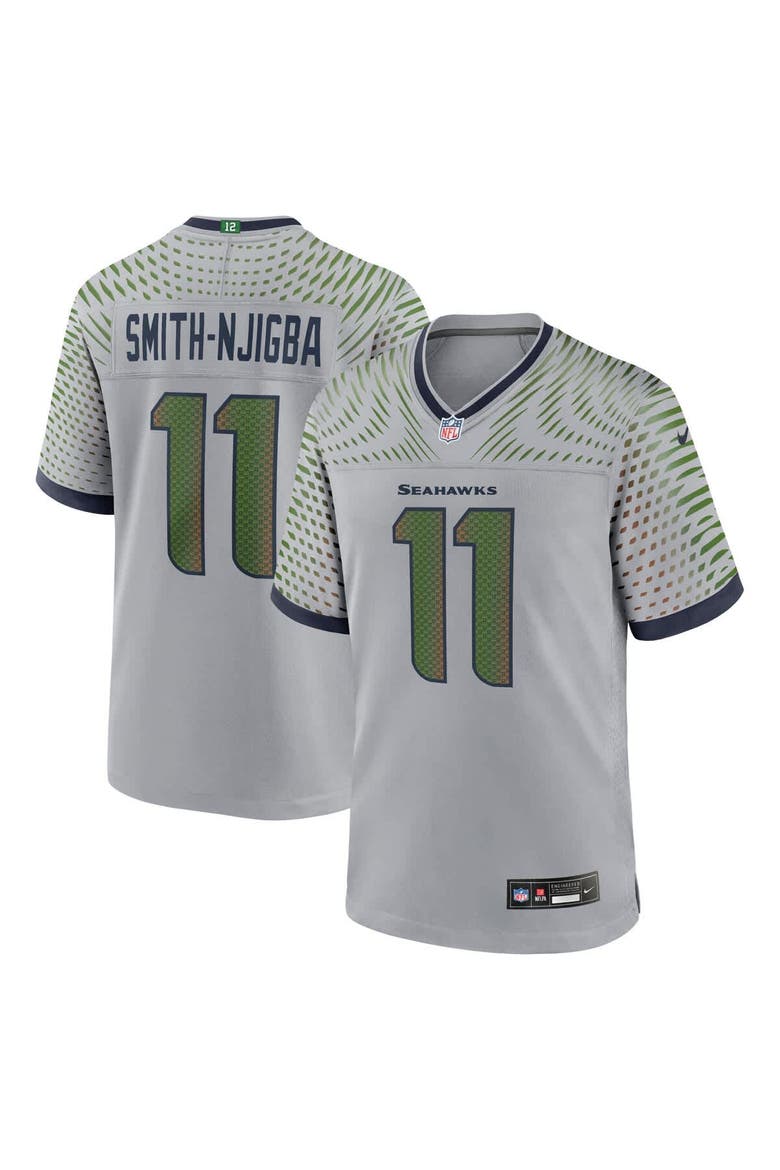Men's Nike Jaxon Smith-Njigba Wolf Gray Seattle Seahawks 2025 Rivalries Collection Game Jersey, Main, color, Gray