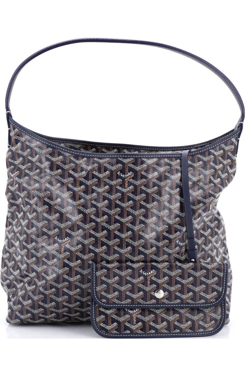 Pre-Owned Goyard Boheme Hobo Printed Coated Canvas, Alternate, color, Blue