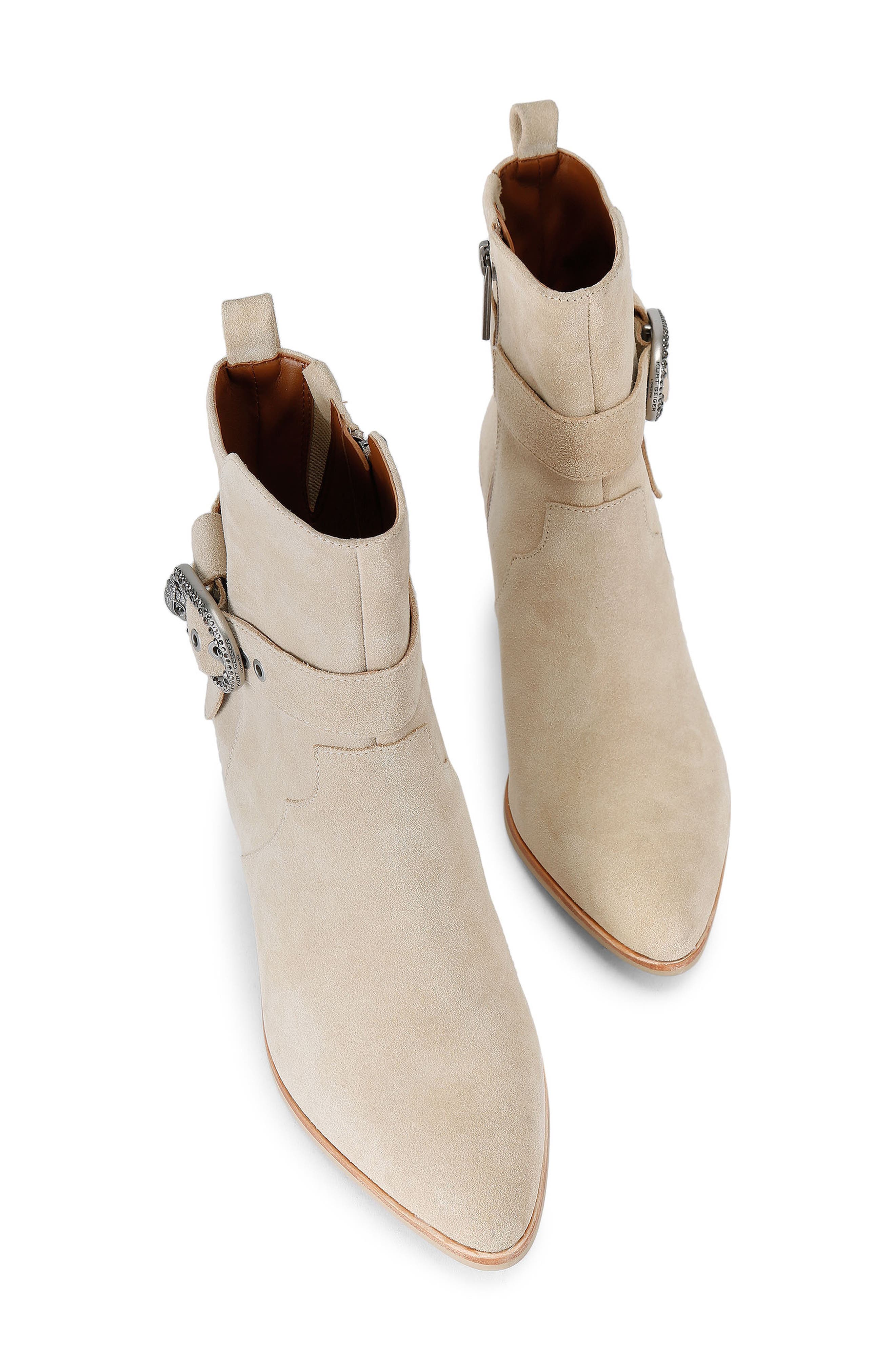 Kurt Geiger London Mayfair Belt Bootie, Alternate, color, Dark Beige