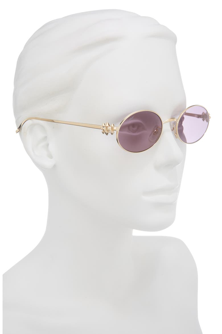 52mm Oval Gradient Sunglasses, Alternate, color, GOLD/ VIOLENT LENS