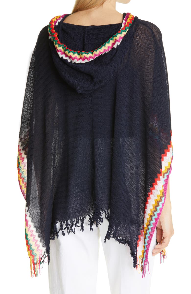 Missoni Zigzag Hooded Poncho, Alternate, color, 