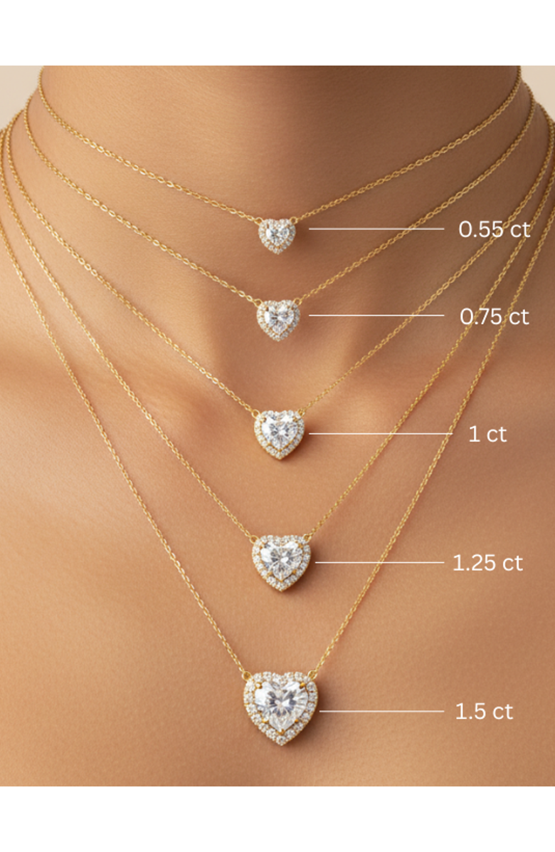 LuvMyJewelry Fiona 14K Gold Lab Grown Diamond Heart Necklace - 0.75 ct, Alternate, color, 14K White Gold