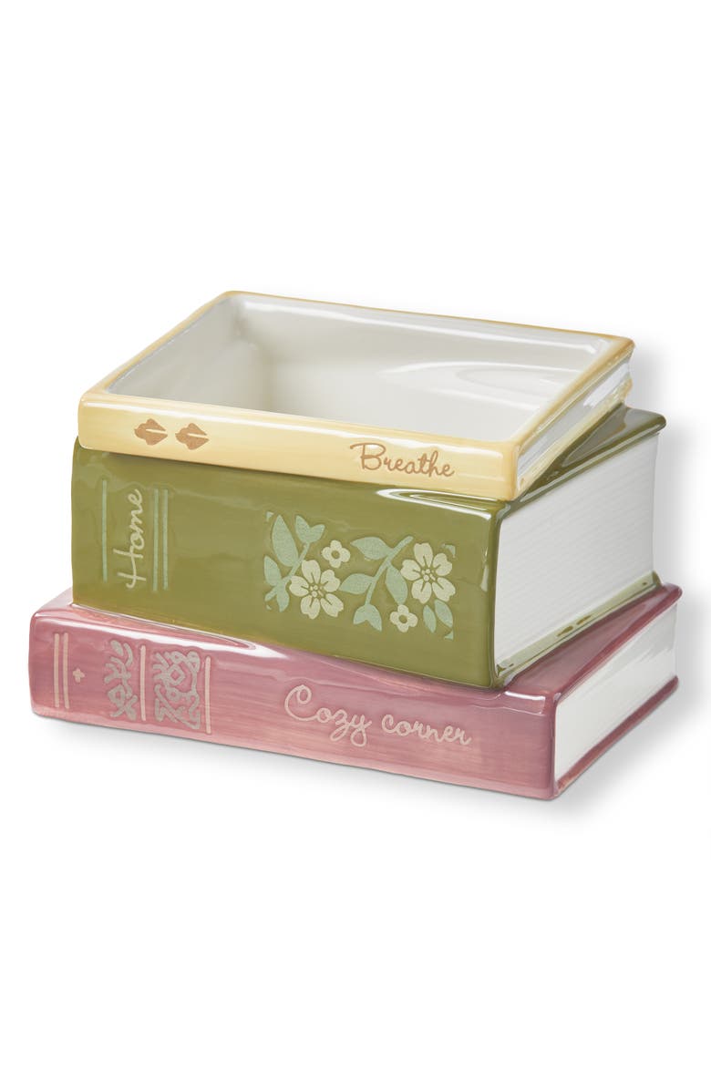 tag Everyday Multi Book Stack Planter Earthenware with Silicone Plug 6.35x5x4.2 in, Main, color, Multicolored