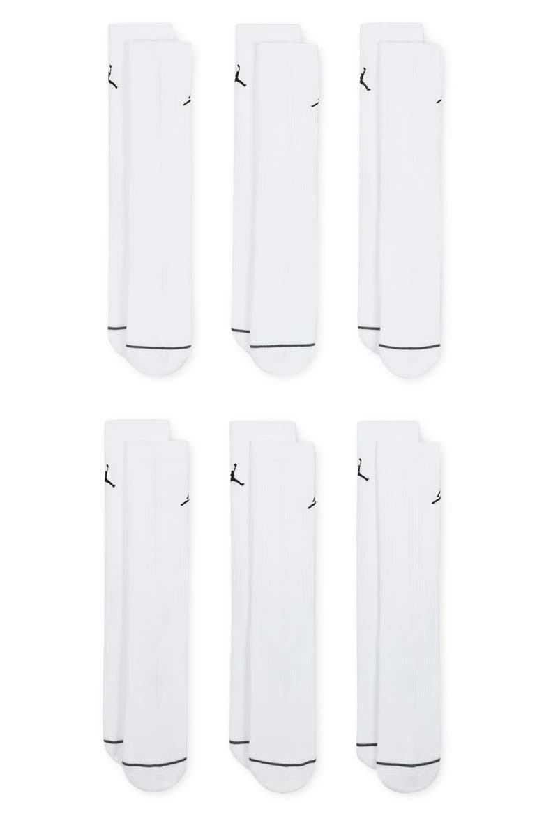 Everyday 6-Pack Cushioned Crew Socks, Main, color, WHITE/ BLACK