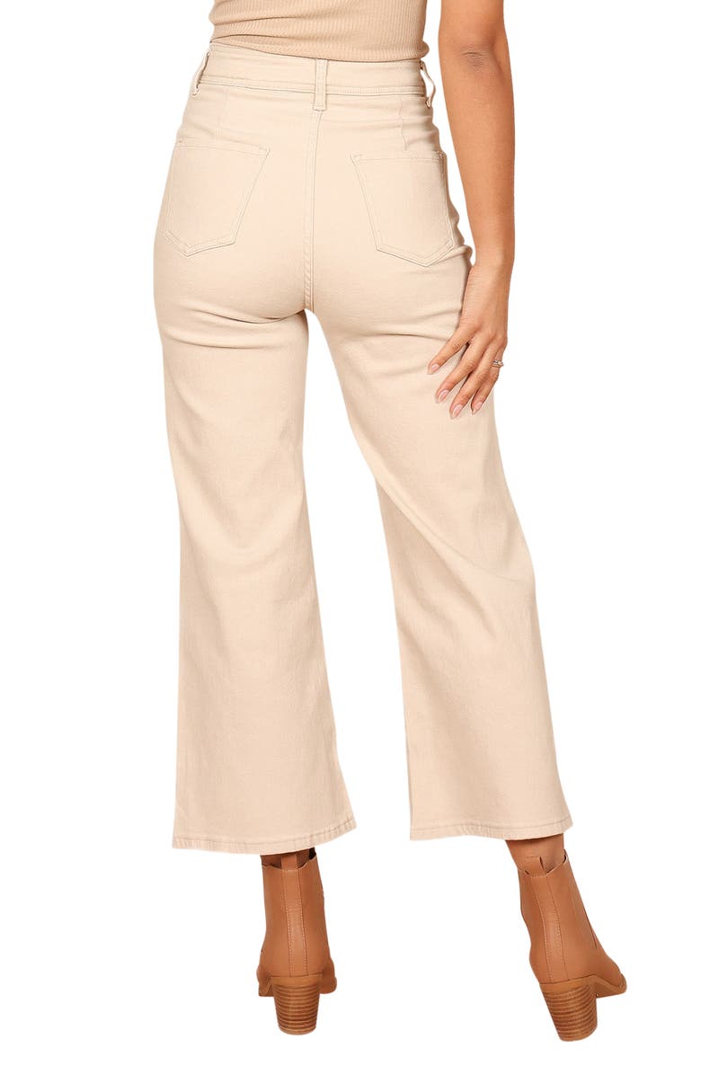 Petal & Pup Georgette High Waist Bootcut Pants, Alternate, color, Beige
