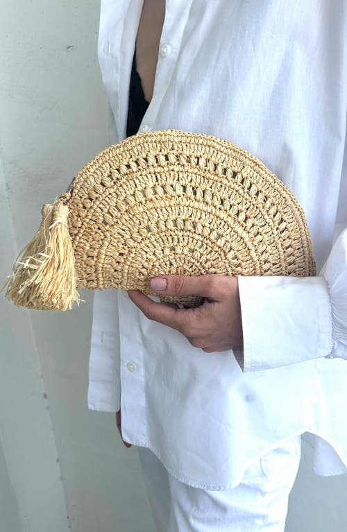 Shop Adornia Raffia Moon Clutch