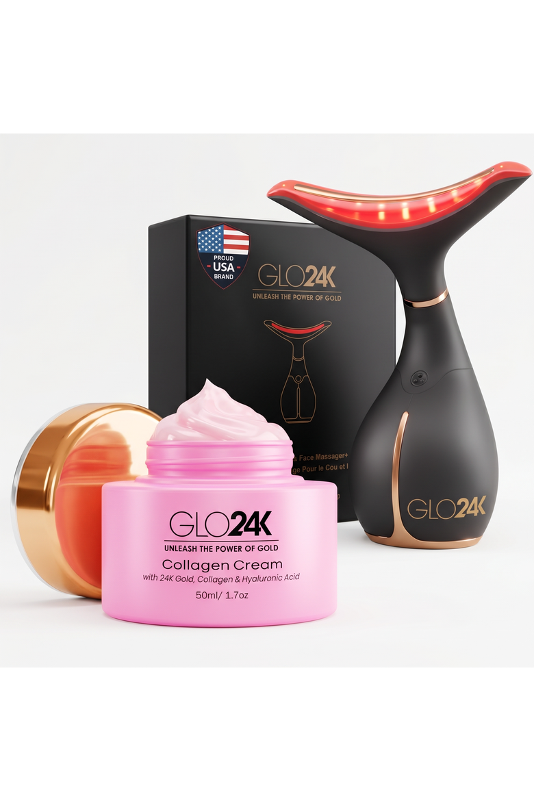 Neck & Face LED Beauty Massager +Collagen Neck  Cream., Main, color, NA