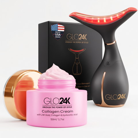 Neck & Face LED Beauty Massager +Collagen Neck  Cream.