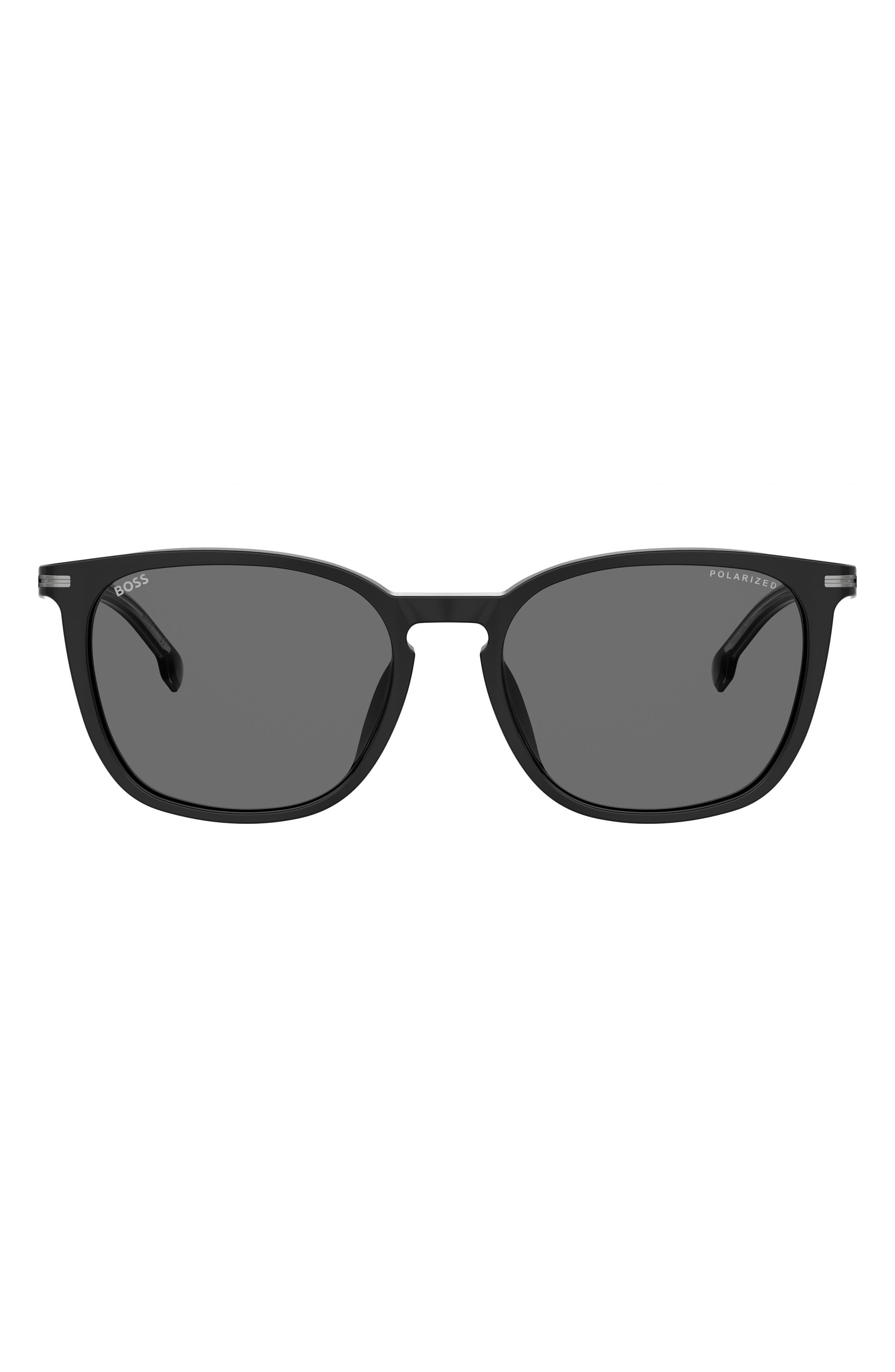 BOSS 56mm Polarized Rectangular Sunglasses