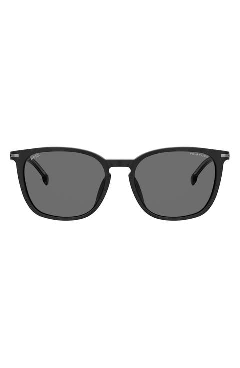 56mm Polarized Rectangular Sunglasses