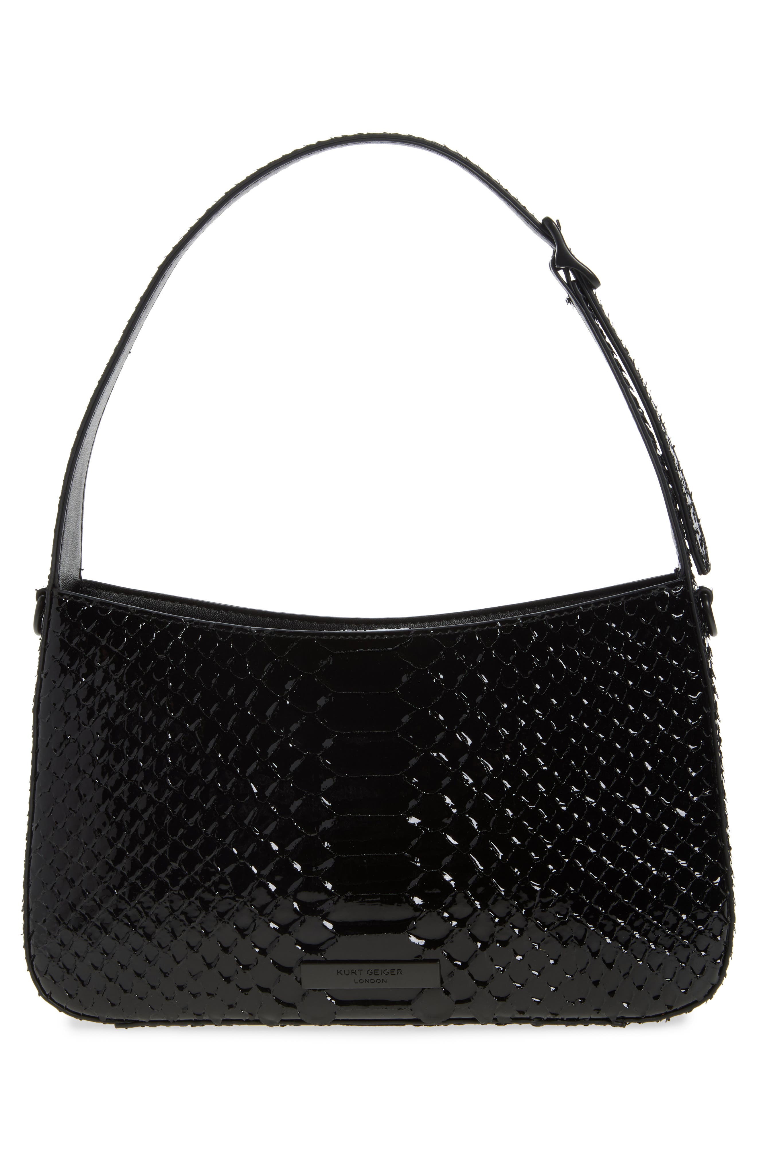 Kurt Geiger London Bond Croc Embossed Leather Shoulder Bag, Alternate, color, 