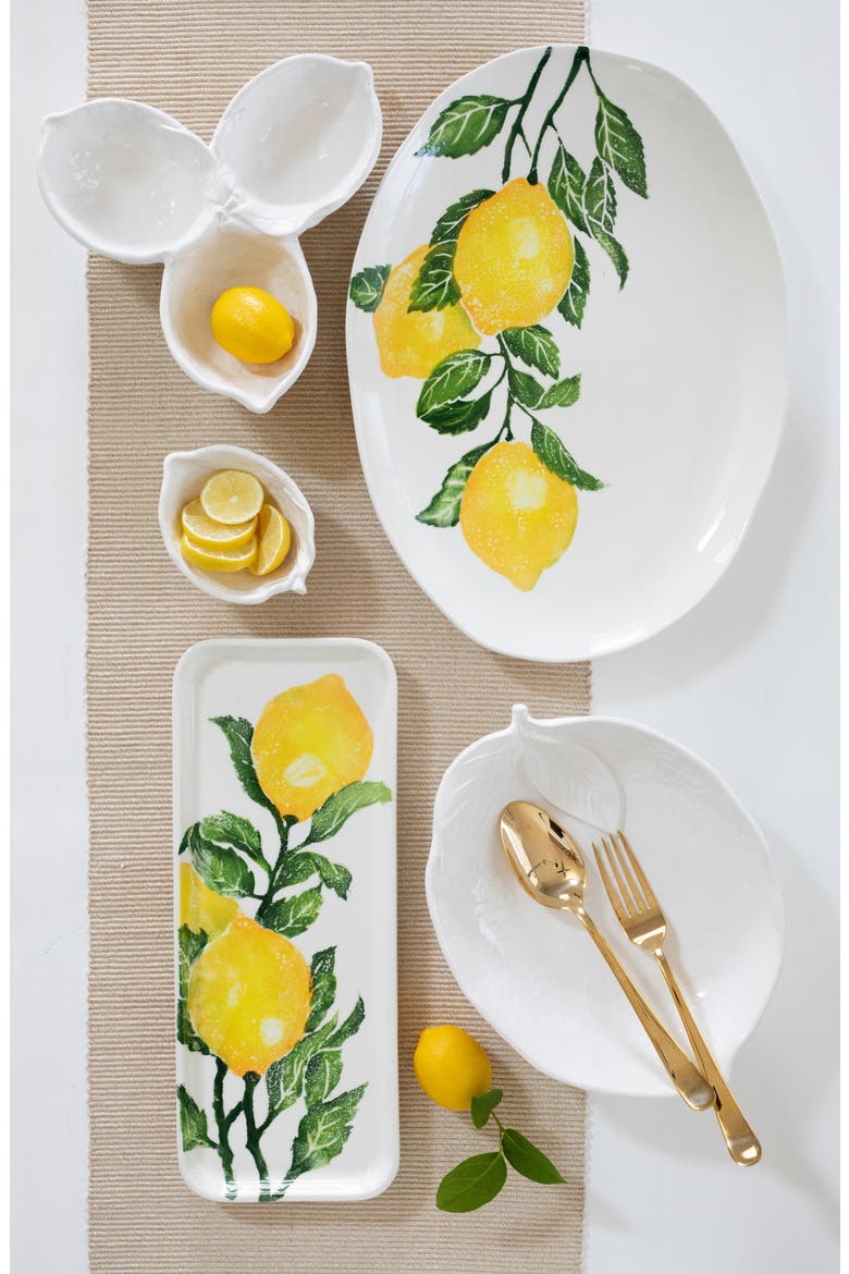 Limoni Medium Oval Platter, Alternate, color, YELLOW