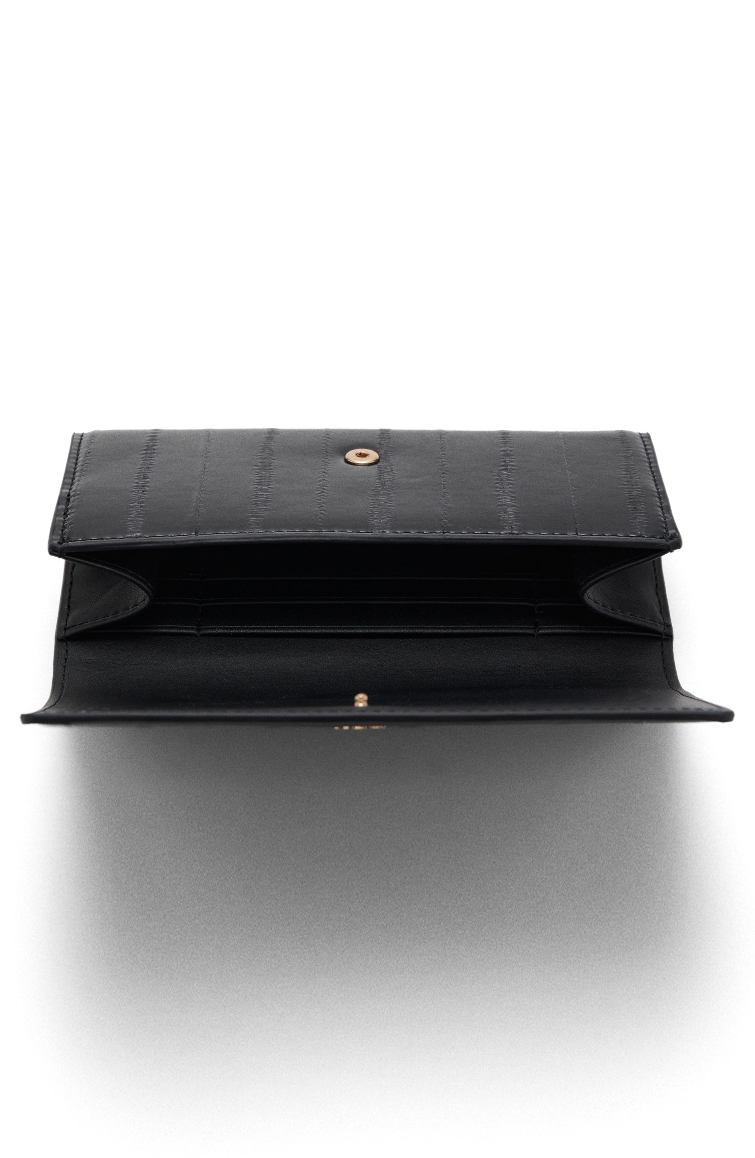 MANGO Large Textured Clutch, Alternate, color, Black