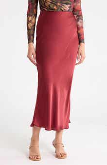 Bias Cut Satin Skirt