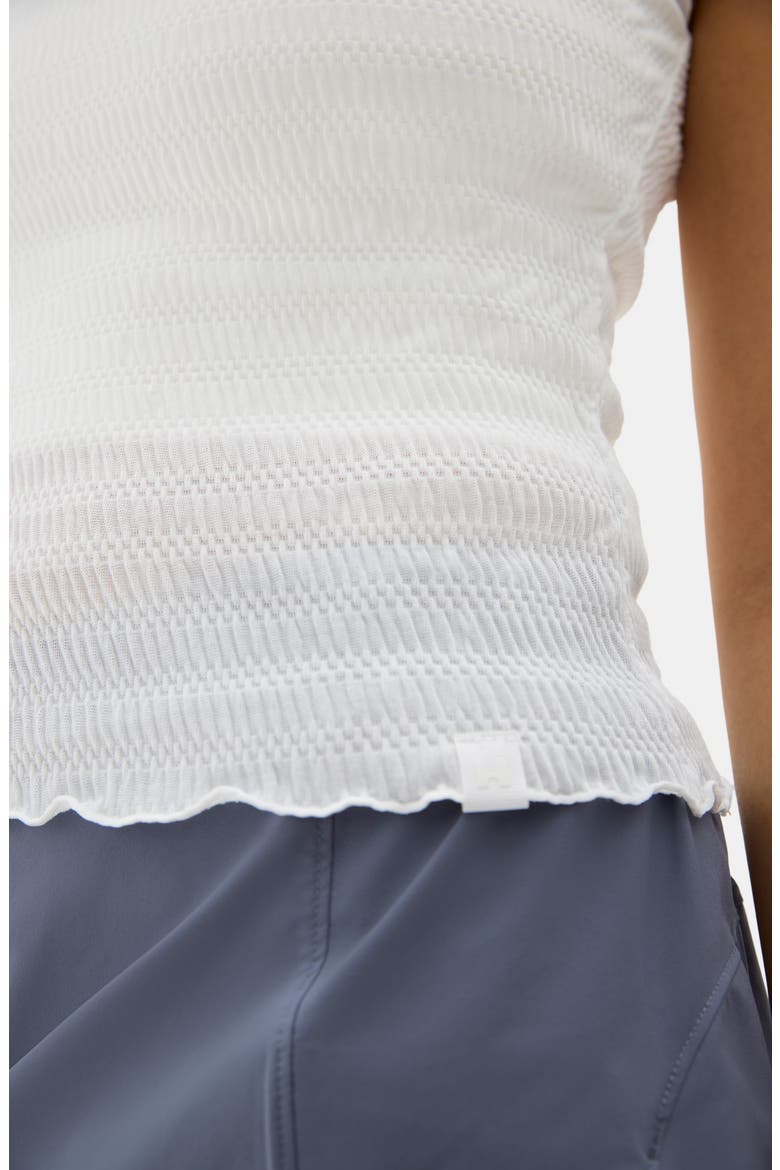 Ynes Smocked Top, Alternate, color, WHITE