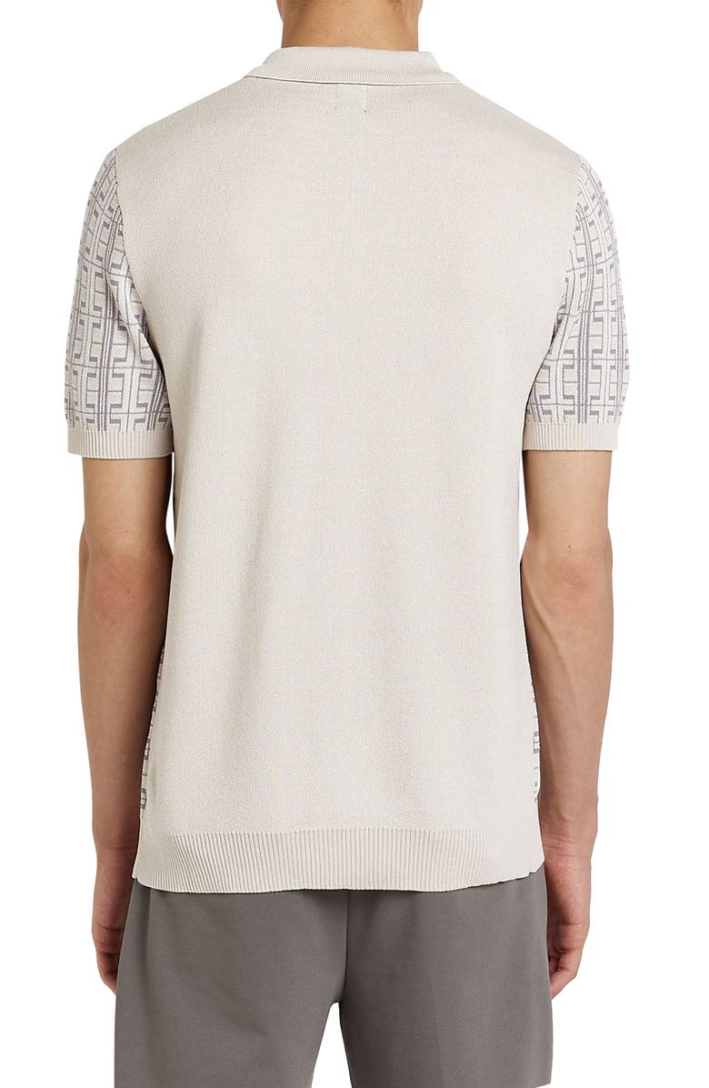River Island Geo Jacquard Sweater Polo, Alternate, color, 