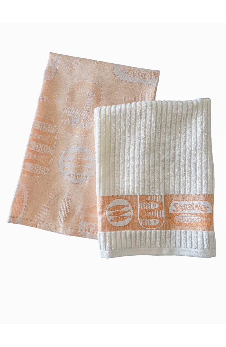 Anaya Simply Sardines Kitchen Towels - Set of 2, Alternate, color, 