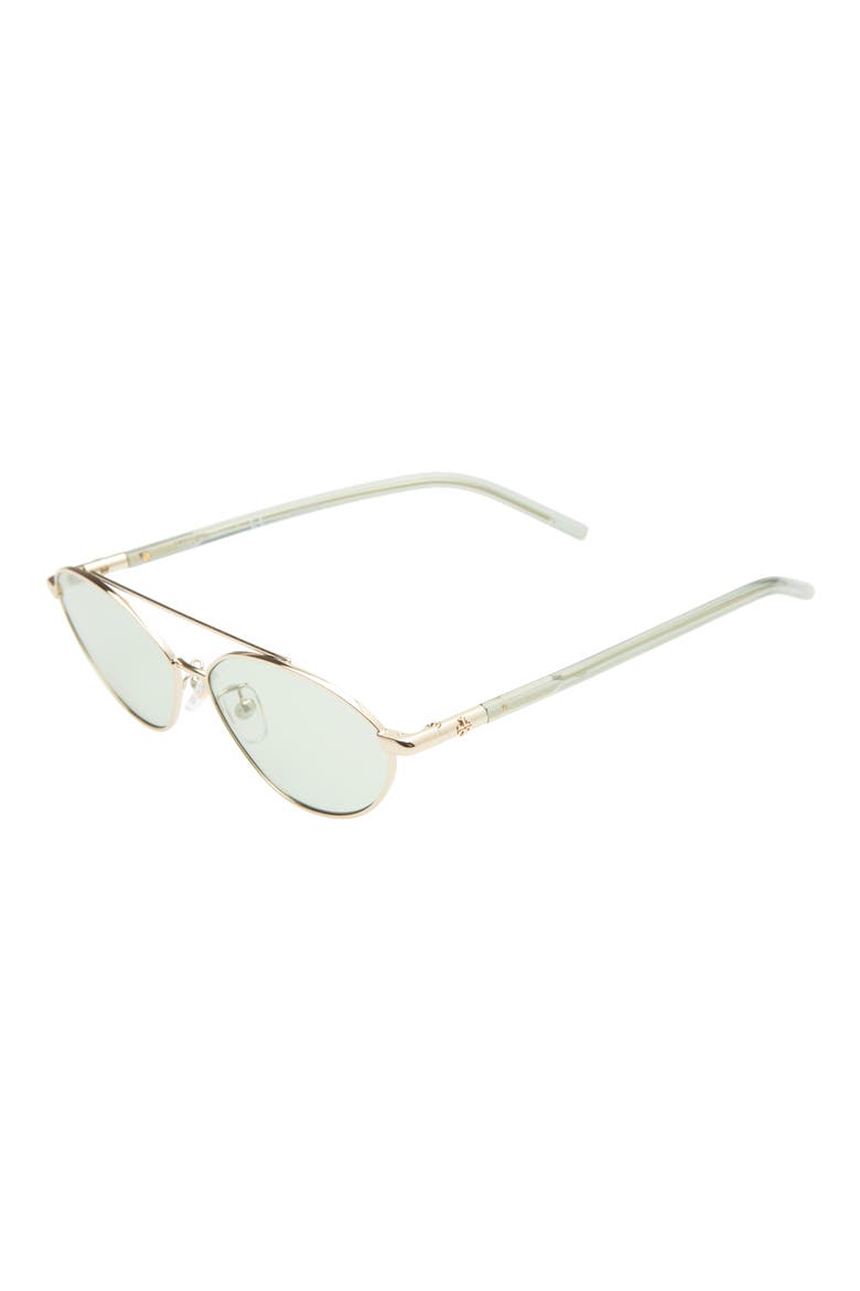 56mm Pilot Oval Sunglasses, Alternate, color, GOLD PINK