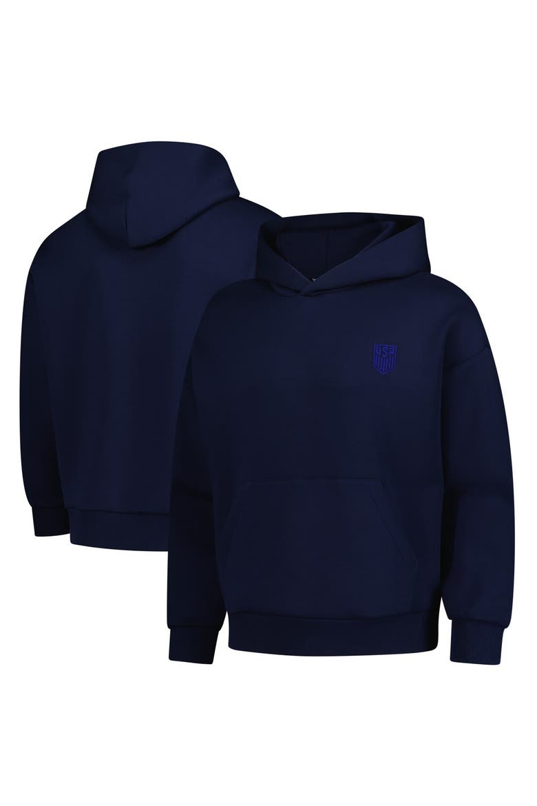 Men's Levelwear Navy USMNT Luxe Signature Tri-Blend Pullover Hoodie, Main, color, Navy