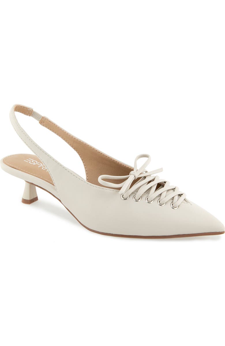 Esprit Paulina Slingback Kitten Heel Pump, Main, color, Ivory Pu