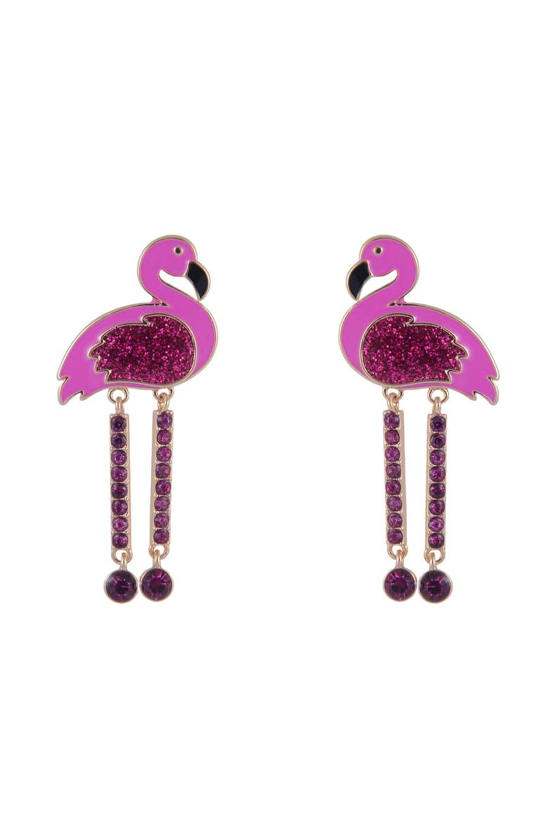 Pink Flamingo Earrings, Alternate, color, Pink