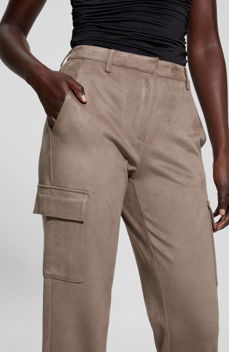 GUESS New Marzia Faux Suede Cargo Pants, Alternate, color, 