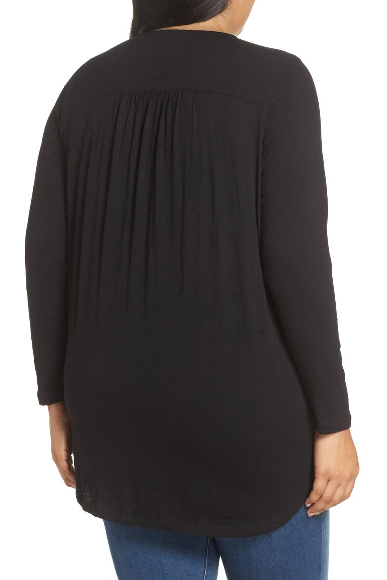Faux Wrap Top, Alternate, color, BLACK