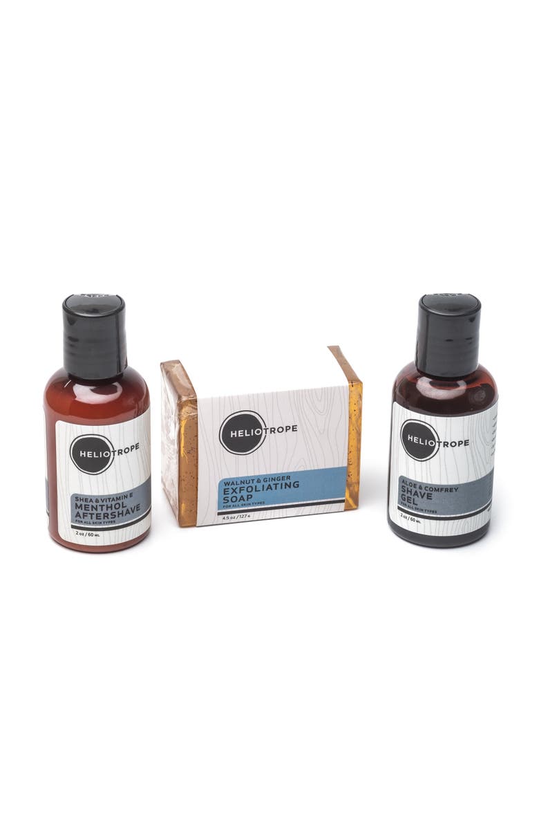 Heliotrope SF Shaving Travel Sampler, Main, color, NO COLOR