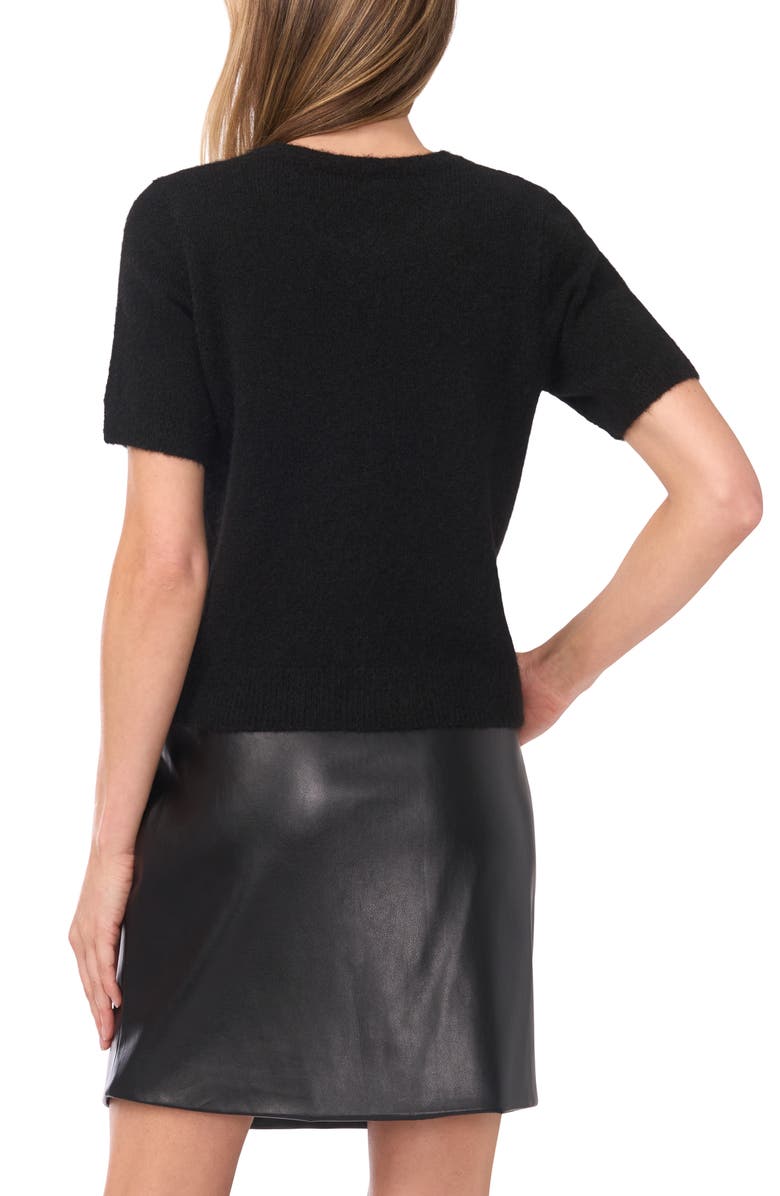 Halogen<sup>®</sup> Short Sleeve Crewneck Sweater, Alternate, color, Rich Black