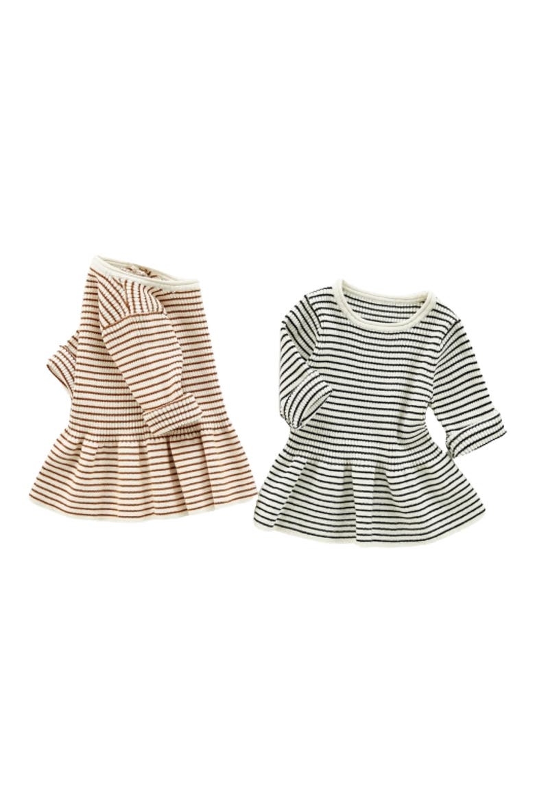 Rylee Stripe Cotton Dress, Alternate, color, BLACK