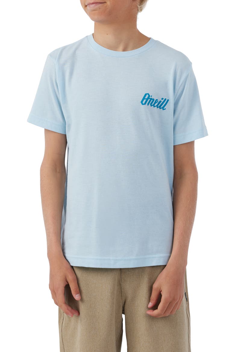 Kids' Tropical Logo Graphic Tee, Main, color, SKY BLUE HEATHER