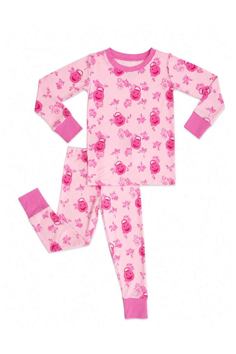 Candy Pail Garden Two Piece Pajama Set, Main, color, Light Pink