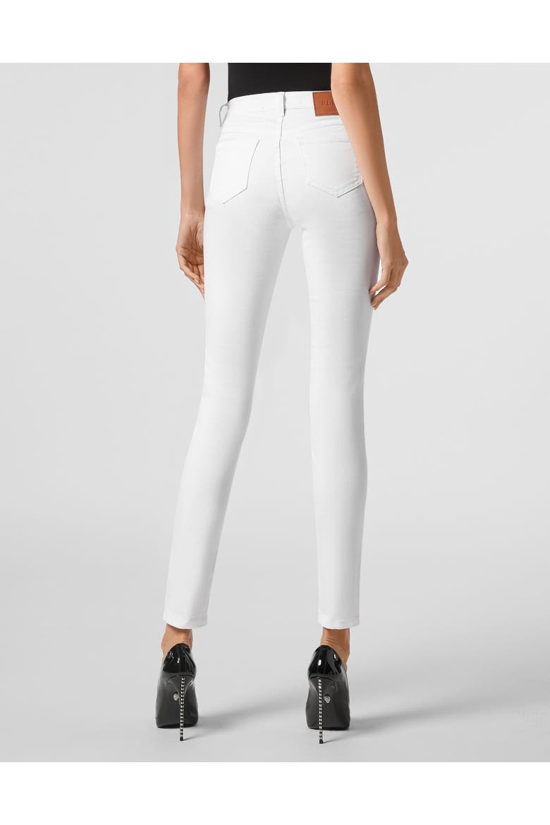 High Waist Jegging Iconic Plein Women, Alternate, color, white