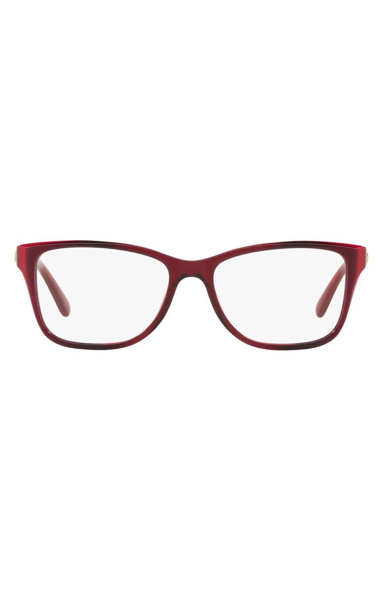 COACH 52mm Rectangular Optical Glasses, Main, color, Berry