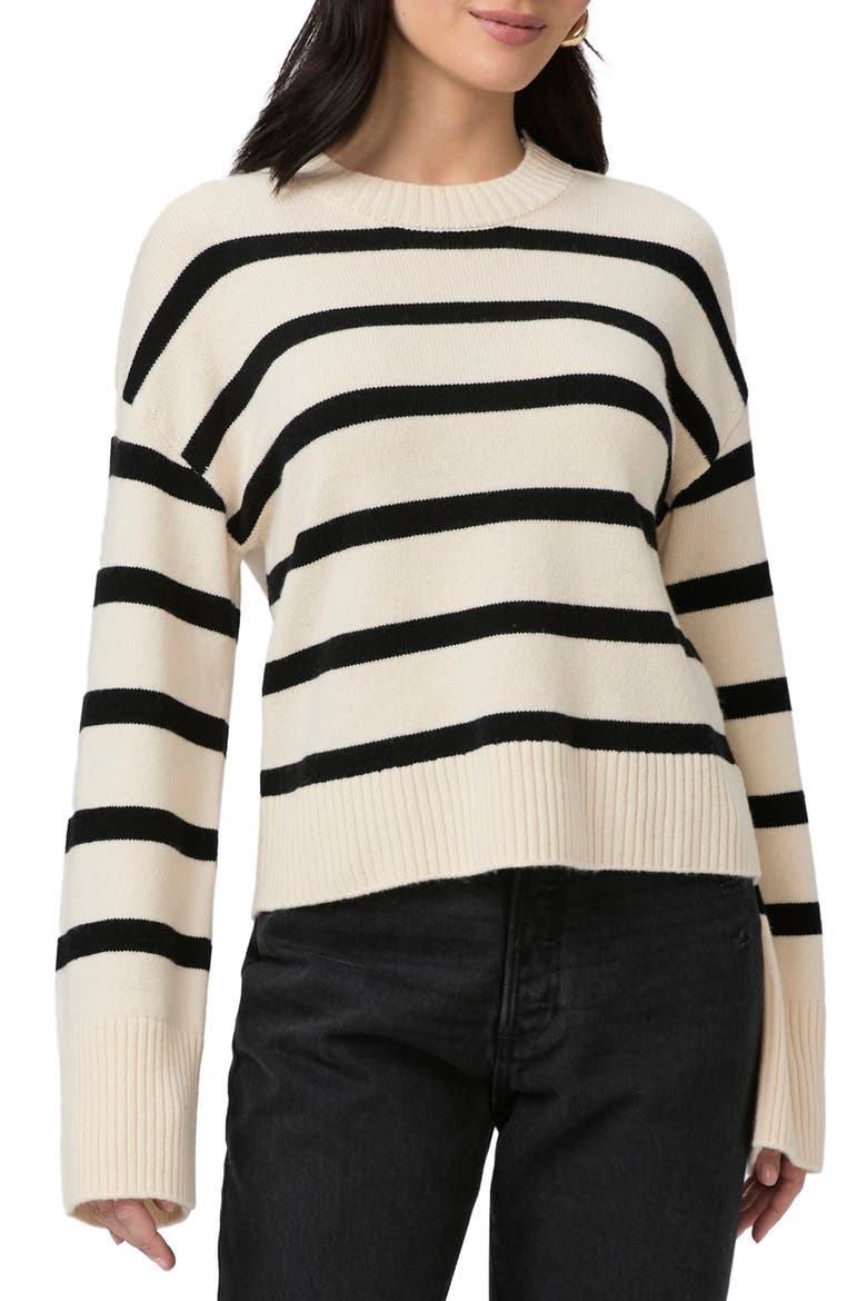 Zofia Stripe Recycled Wool Blend Sweater, Main, color, LATTE FOAM MULTI