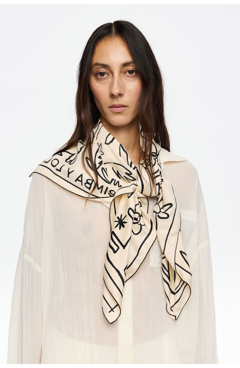 Bimba y Lola Sketch Dogs Scarf, Alternate, color, Ecru