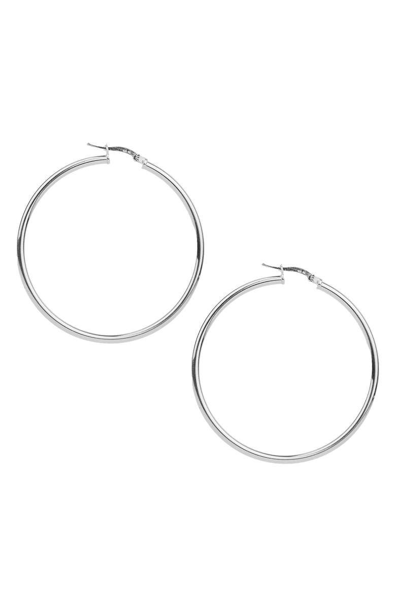 ARGENTO VIVO Essential Tube Hoop Earrings, Main, color, Silver