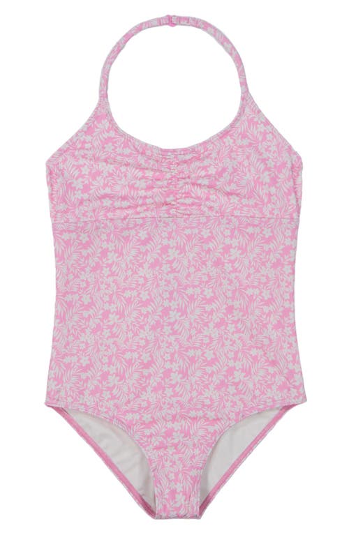 Shop Billabong Kids' Sweet Waves Halter One-piece Swimsuit In Pink Dream
